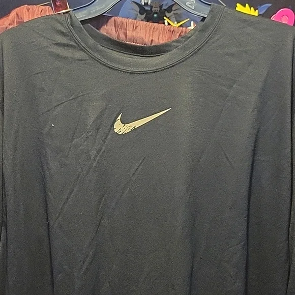 Nike dri-fit long sleeve legend center logo t-shirt men's black - Picture 1 of 3